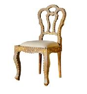 MOP Side Table With Stainless Steel Base