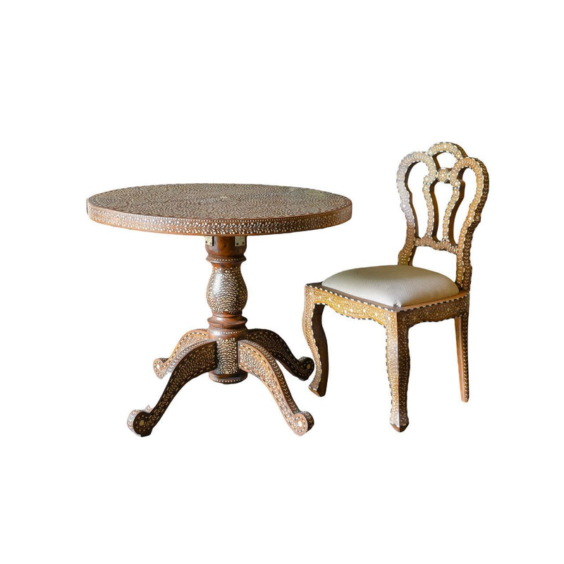 Bone Inlay Teak Wood Dinning Table