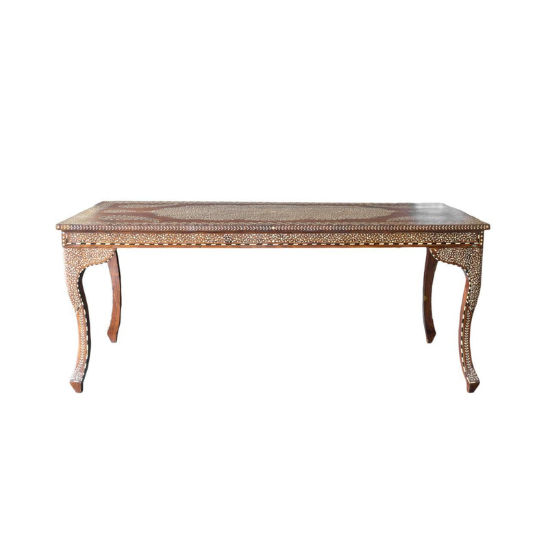 Bone Inlay Teak Wood Dinning Table
