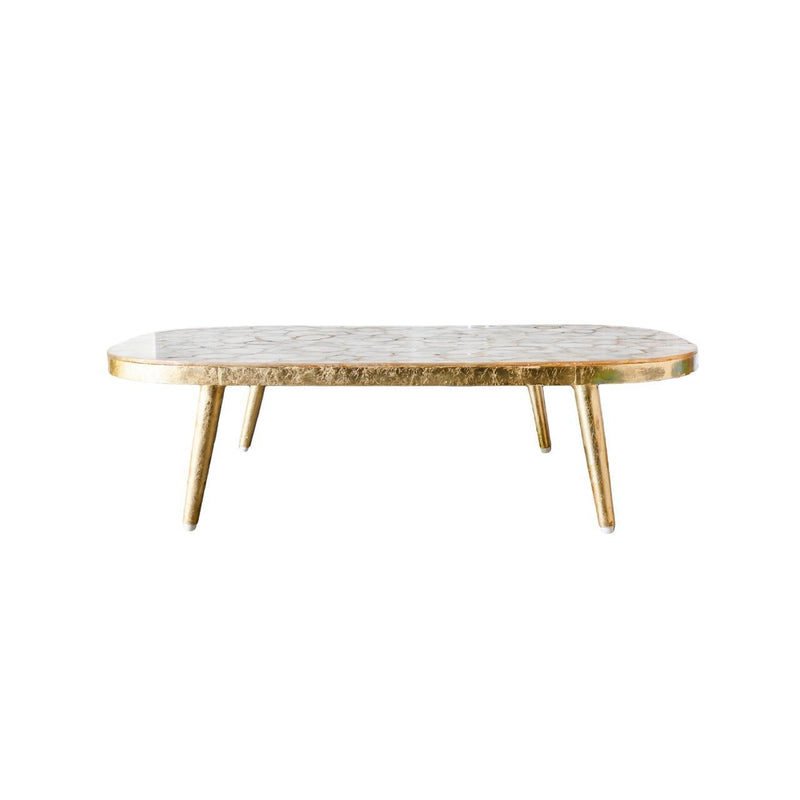 Coffee Table With Gold Leaf &  Agate Top