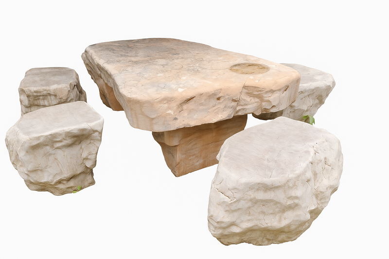 Stone Table With Stool