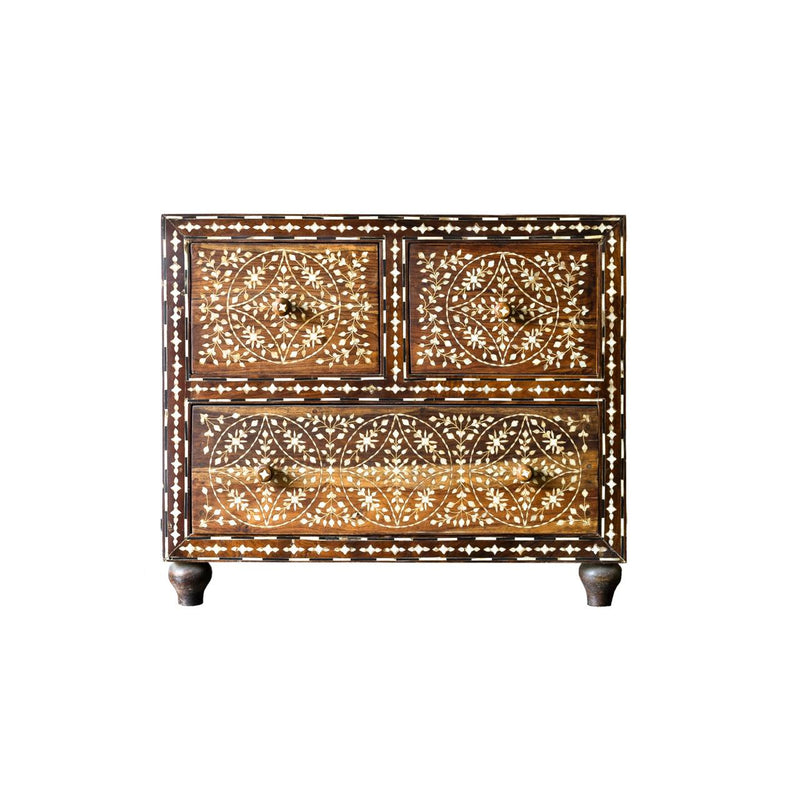 MOP Teak Wood  Chest Of Drawers