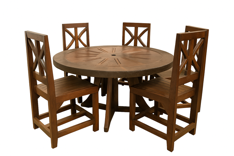 Wooden Dinning Table Six Chair Set